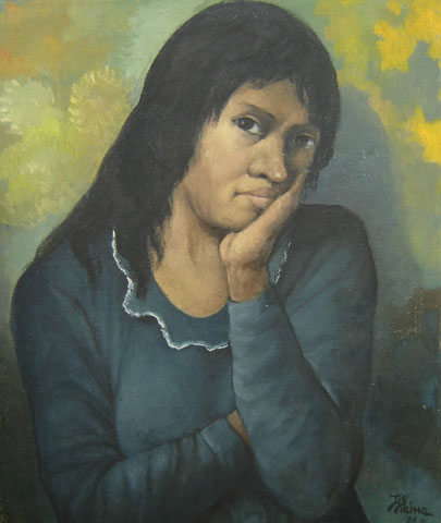 Heros Lima (1916-1987)Mulher(1975)Óleo sobre tela55 x 45 cm