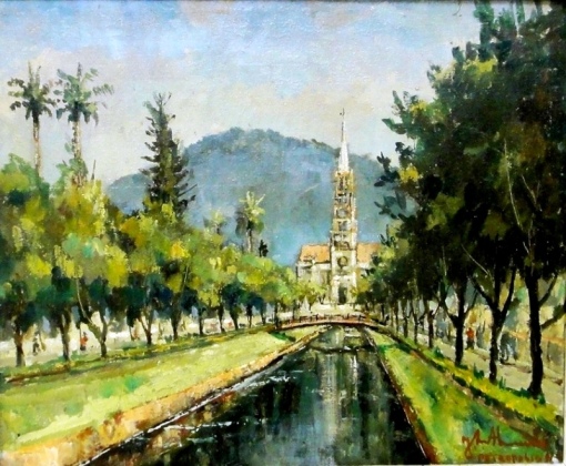 JOSÉ MARIA DE ALMEIDA (1906-1995)Catedral de Petrópolis-RJ,1965,ost, 39 x 46