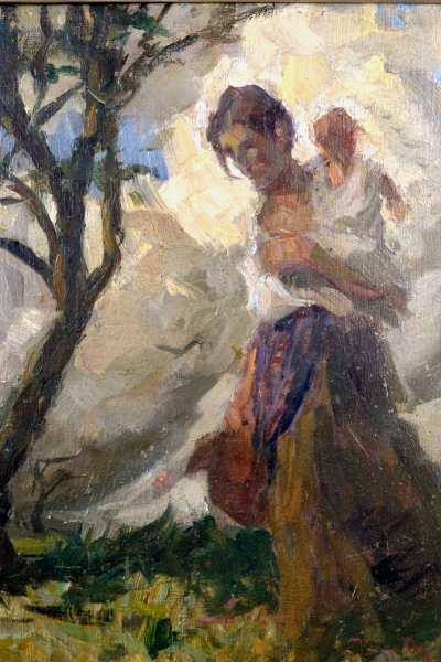 Pedro Bruno (1888-1949) Maternidade, o.s.m. - 37 x 37 cm. Ass.