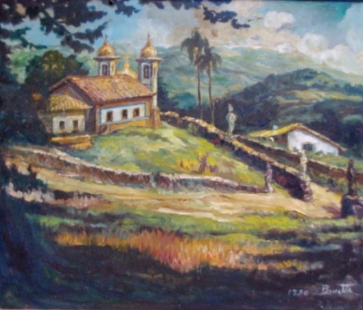 Benneti Casareto Motta, OSE, paisagem, Pelotas, 1980, emoldurado, 57x67cm