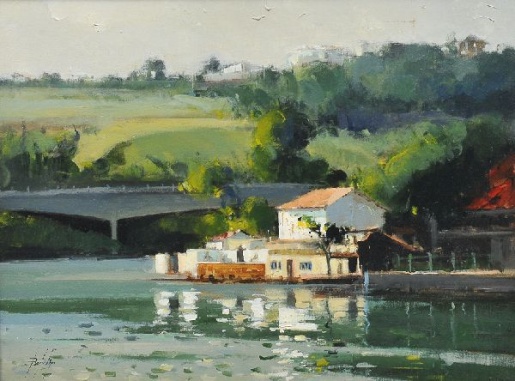 BOTELHO, Raimundo Canal de Marapendi Óleo s tela 60 x 80 cm.