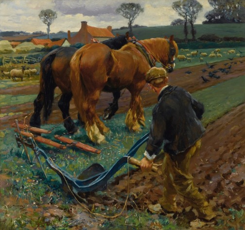 _Sir_Alfred_James_Munnings_-_The_Plough_in_Early_Spring
