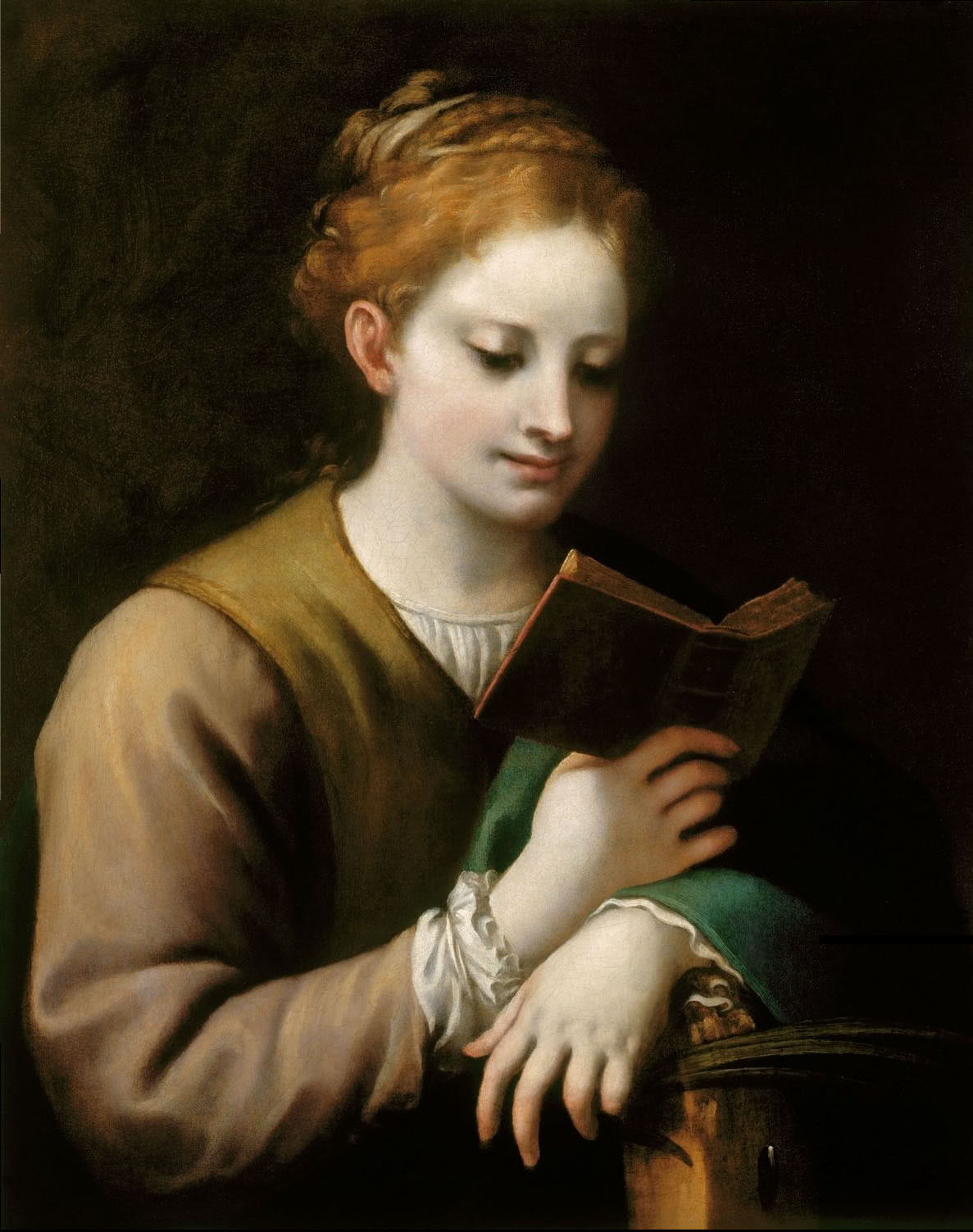 Corregio St Catherine Reading (c.1530-2). Antonio Allegri Correggio (Italian, 1489-1534). Oil on canvas. The Royal Collection